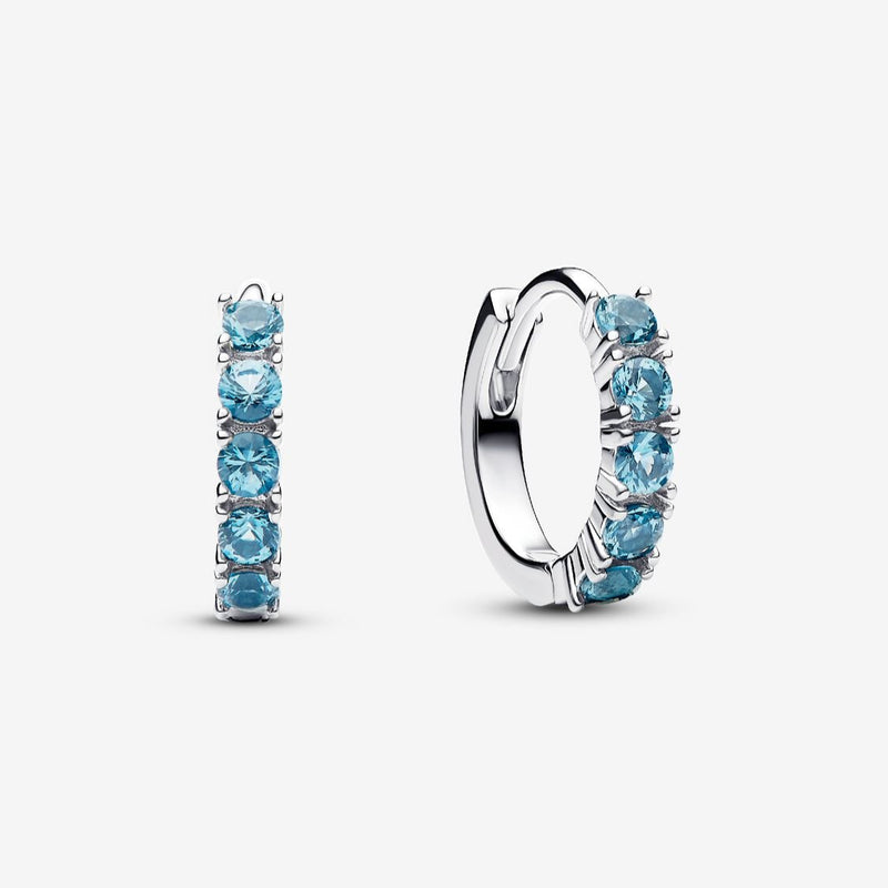 Light Blue Huggie Pandora Earrings