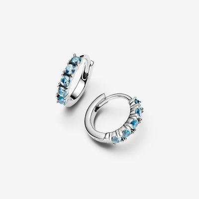 Light Blue Huggie Pandora Earrings