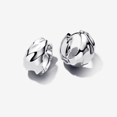 Rippled Small Hoop Pandora Earrings