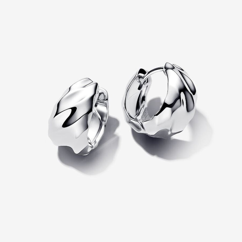 Rippled Small Hoop Pandora Earrings