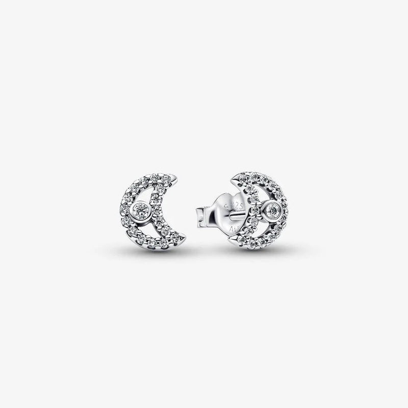 Silver Moon Pandora Stud Earrings