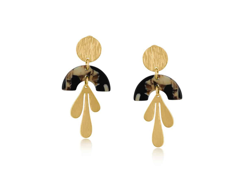 Sophia Metal & Resin Petal Dangle Earrings