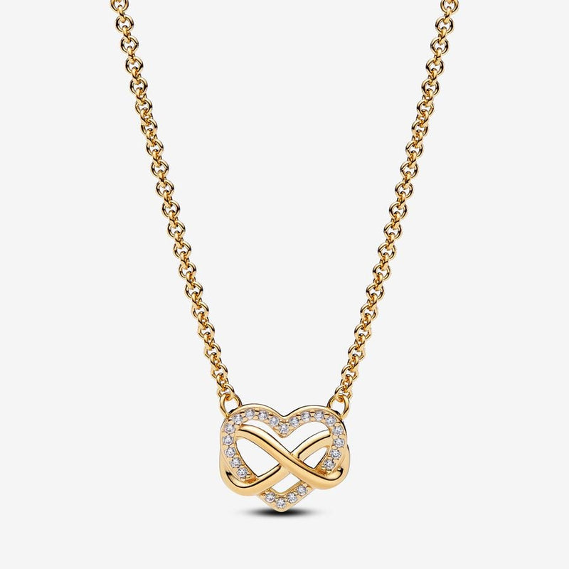 Sparkling Infinity Heart Pandora Collier Necklace