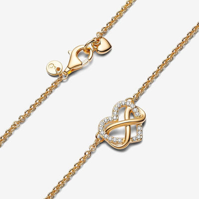 Sparkling Infinity Heart Pandora Collier Necklace