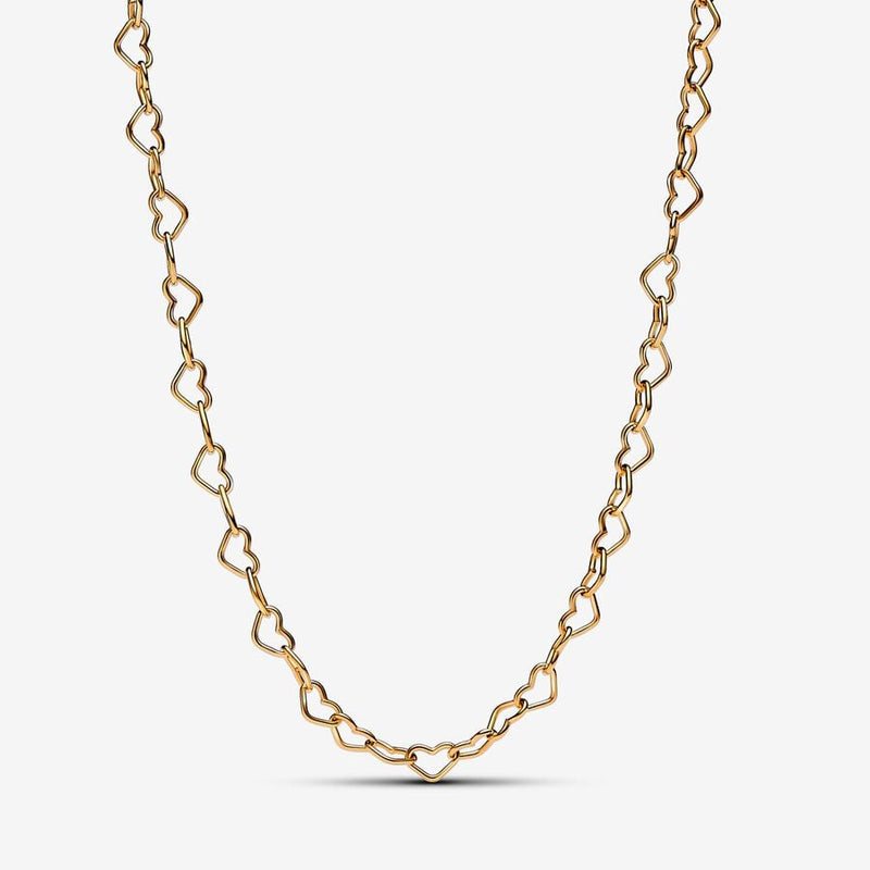 Linked Hearts Collier 14k Gold Plated Pandora Necklace