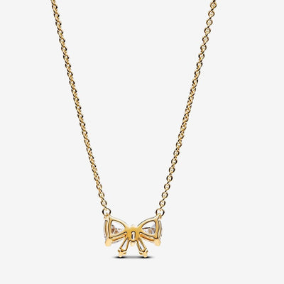 Sparkling Bow Gold Plated Pandora Necklace