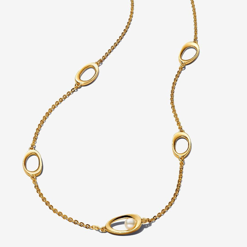 Organic Oval Cultured Pearl Pandora Necklace