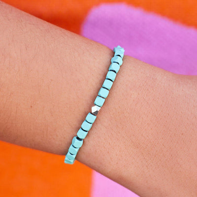 Coated Hematite Stretch Pura Vida Bracelet