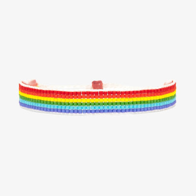 Woven Rainbow Seed Bead Pura Vida Bracelet