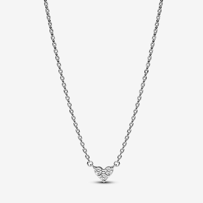 Triple Stone Heart Collier Pandora Necklace