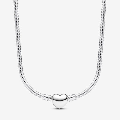 Pandora Moments Heart Clasp Snake Chain Necklace