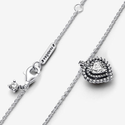 Sparkling Heart Halo Pendant Pandora Necklace