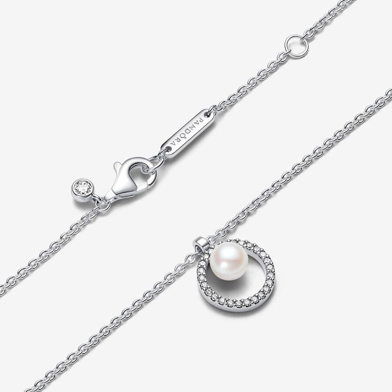Treated Freshwater Cultured Pearl & Pavé Collier Pandora Necklace