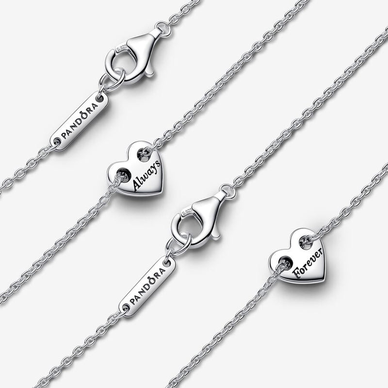 Forever & Always Splittable Heart Collier Pandora Necklaces