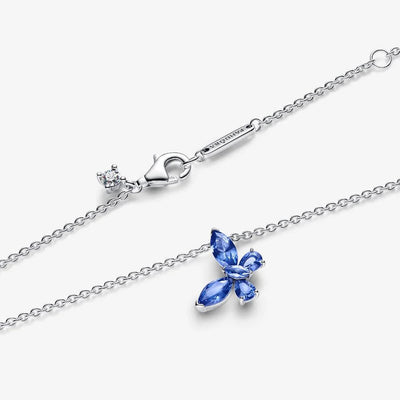 Blue Crystal Butterfly Pandora Necklace
