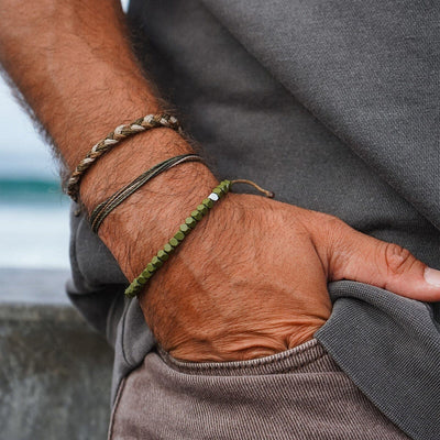 Men's Coated Hematite Stretch Pura Vida Bracelet