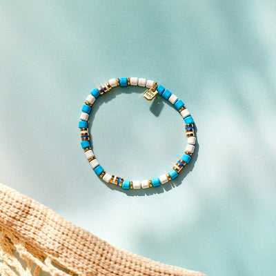 World Water Day Mixed Bead Pura Vida Bracelet