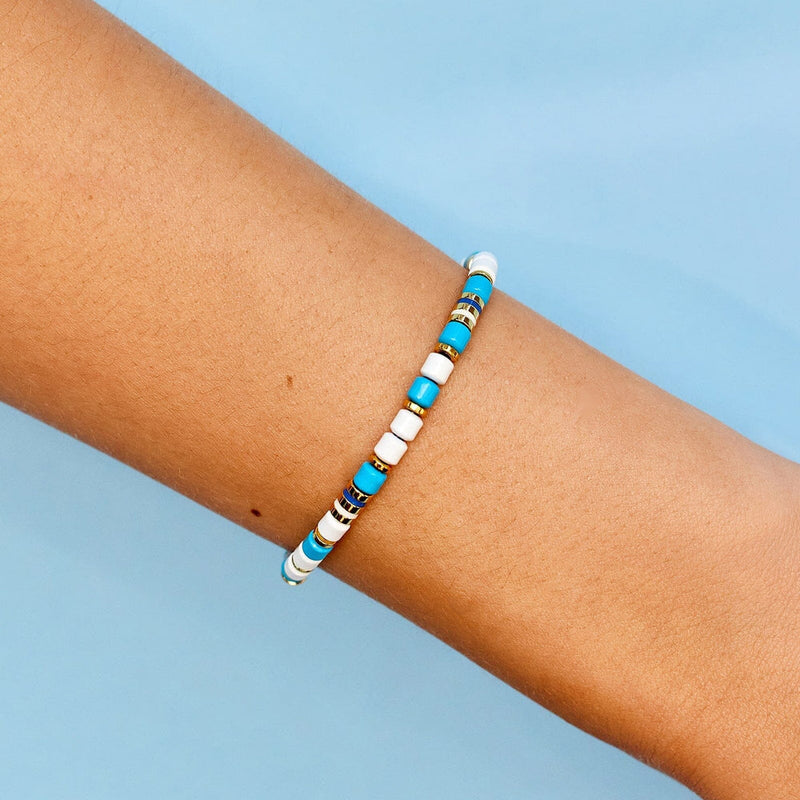 World Water Day Mixed Bead Pura Vida Bracelet