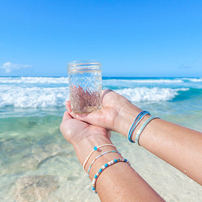 World Water Day Mixed Bead Pura Vida Bracelet