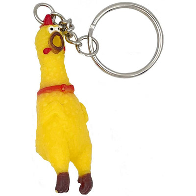 World's Smallest Rubber Chicken Keychain