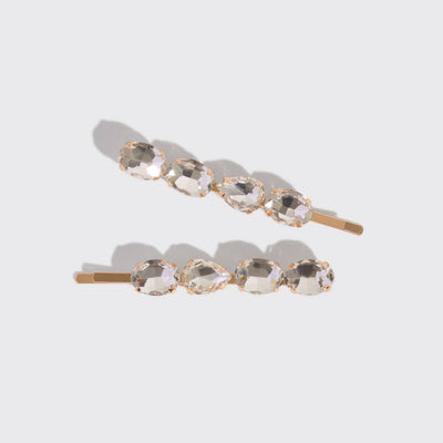 Metal Bobby Pins With Gemstones by Kitsch