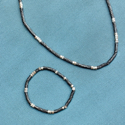 Men's Faceted Pyrite Bead Pura Vida Necklace