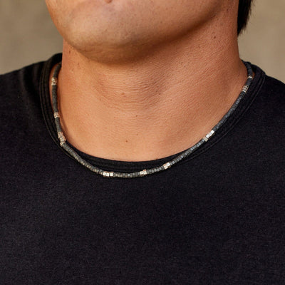 Men's Faceted Pyrite Bead Pura Vida Necklace