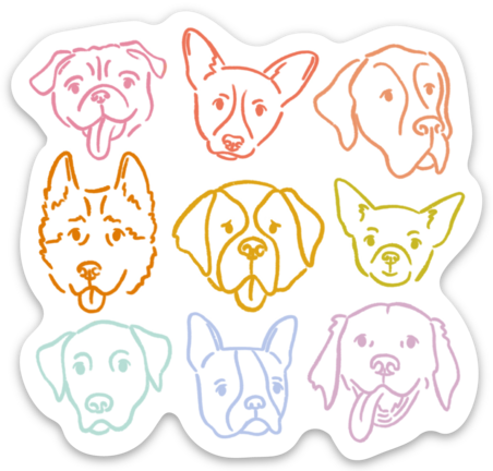 Rainbow Dogs Sticker