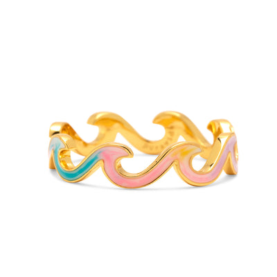 Tie Dye Enamel Wave Pura Vida Rings