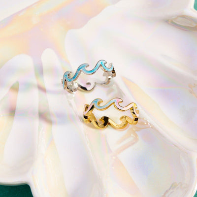 Tie Dye Enamel Wave Pura Vida Rings