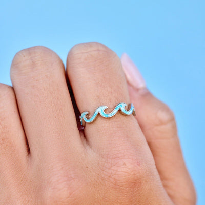 Tie Dye Enamel Wave Pura Vida Rings