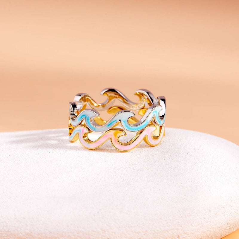 Tie Dye Enamel Wave Pura Vida Rings