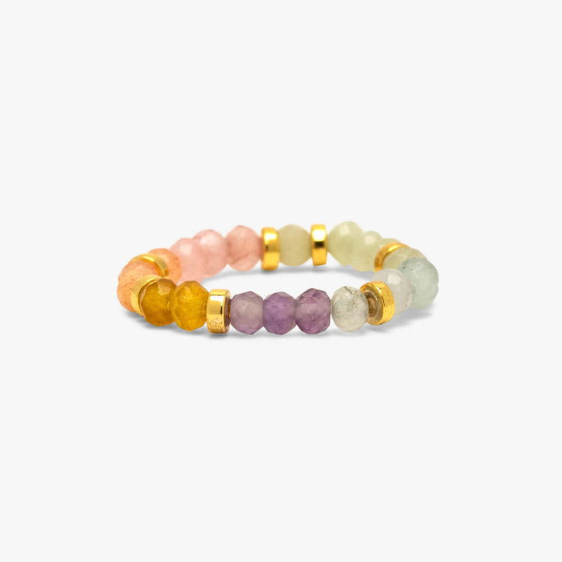 Ombre Rainbow Bead Stretch Pura Vida Ring