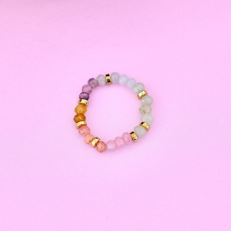 Ombre Rainbow Bead Stretch Pura Vida Ring