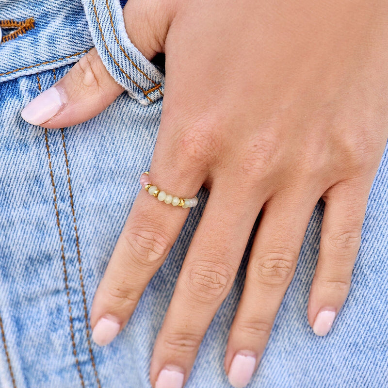 Ombre Rainbow Bead Stretch Pura Vida Ring