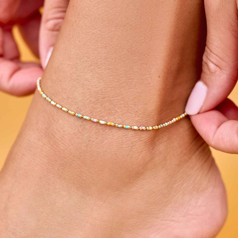 Dainty Enamel Chain Pura Vida Anklets