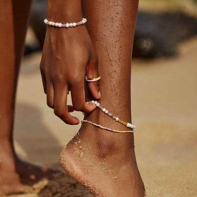 Sunset Stretch Seed Bead Pura Vida Anklets