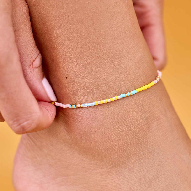 Sunset Stretch Seed Bead Pura Vida Anklets