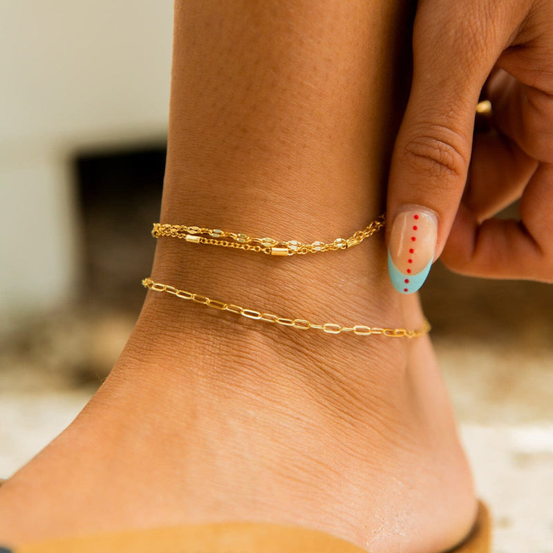 Ouro Chain Pura Vida Anklet Set of 2