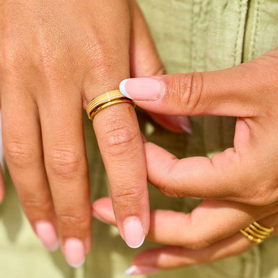 Mental Health Pastel Stripe Fidget Pura Vida Ring