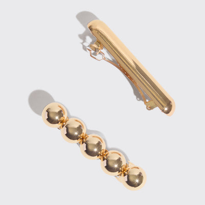 Gold Metal Barrettes by Kitsch