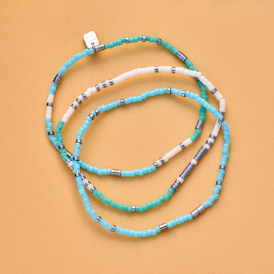 Mixed Seed Bead Set of 3 Pura Vida Stretch Bracelets