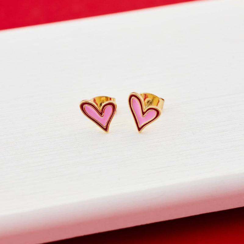 Enamel Abstract Hear Pura Vida Earrings