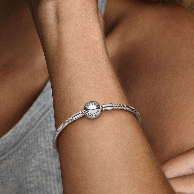 Smooth Round Clasp Pandora Charm Bracelet