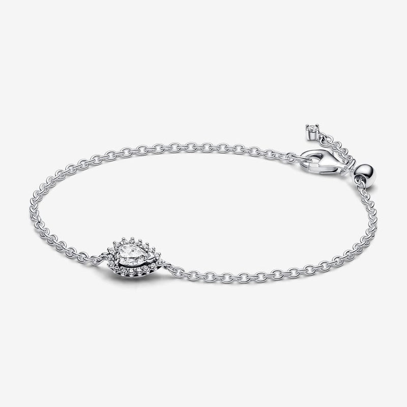 Sparkling Pear Halo Chain Pandora Bracelet