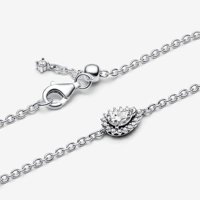 Sparkling Pear Halo Chain Pandora Bracelet