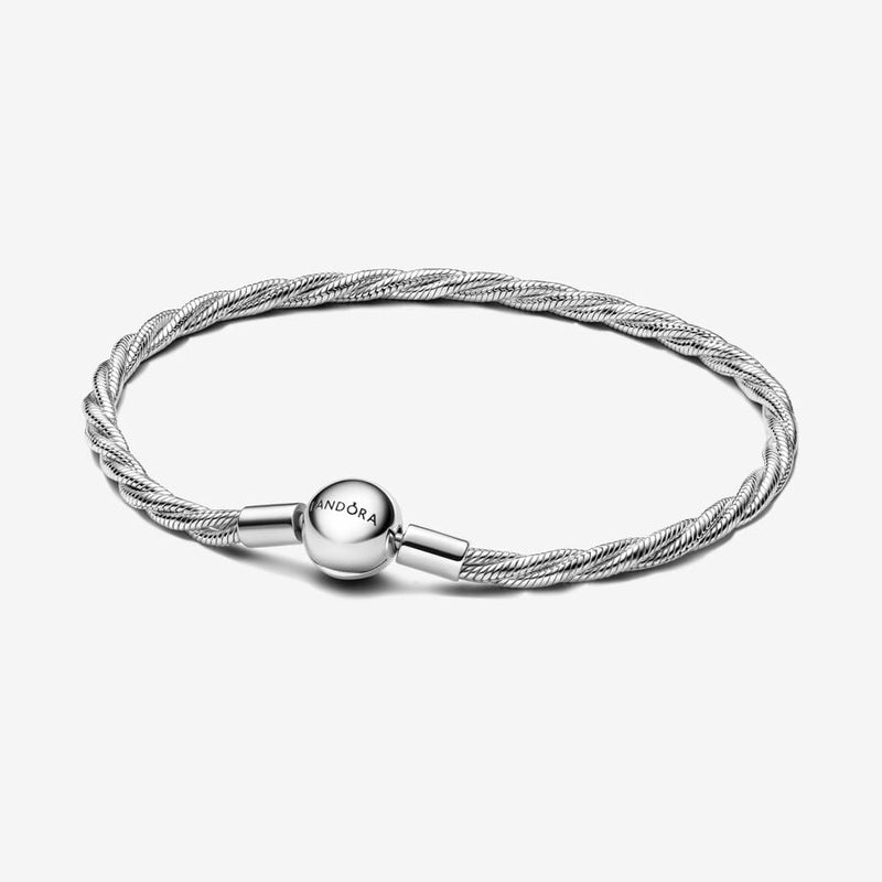 Round Clasp Twisted Snake Pandora Bracelet