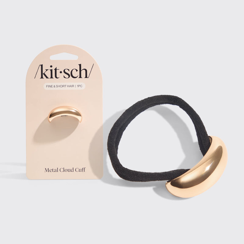 Gold Metal Cloud Puff Hair Ties by Kitsch