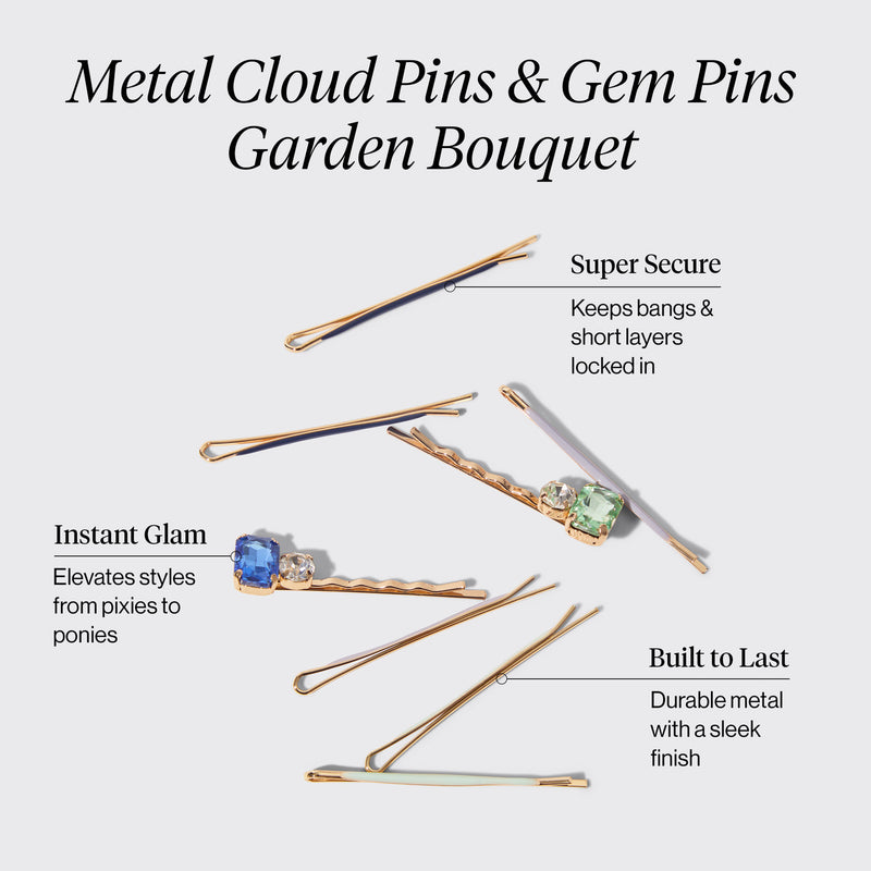 Bobby Pin Cloud & Gem 8 Piece Set by Kitsch