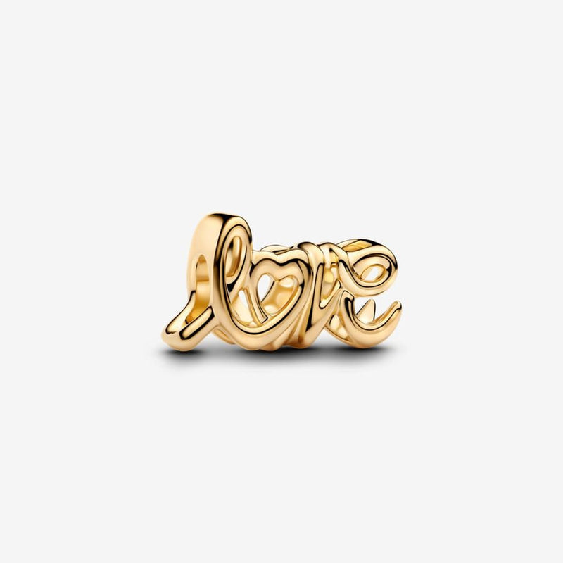 Gold Plated Handwritten Love Pandora Charm